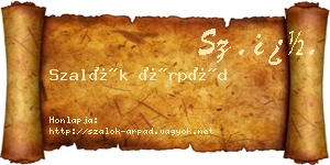 Szalók Árpád névjegykártya